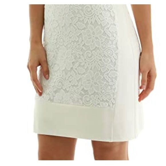 PattyBoutik Lace Overlay Ivory Dress L *NWT* - Picture 16 of 16